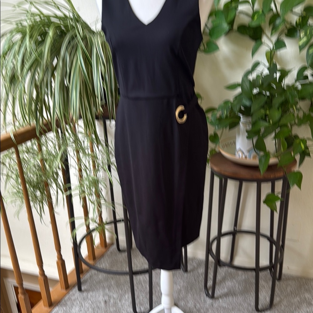 Thalia Sodi Black Dress with Gold Accent